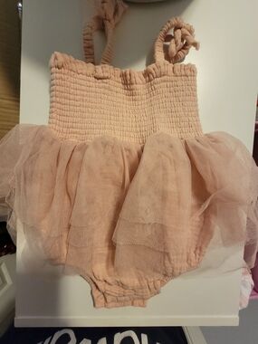 Angel Dear Blush Pink Tulle Bubble Romper